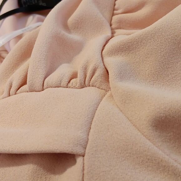 NWT DKNY Pink Fold-Over Neck, Fit and Flare Dress.Soft Girl,Old Money. Elegance - Picture 14 of 15